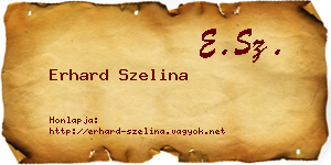 Erhard Szelina névjegykártya